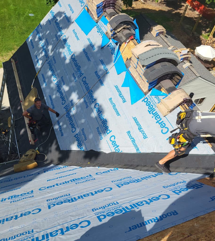 BCM Roofing laying new underlayment