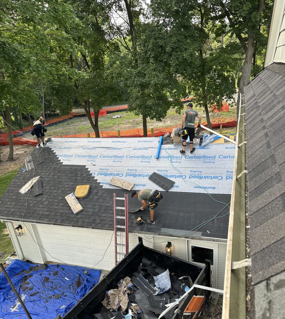 Our crew spent 2 days removing and installing this roof installation in Bloomfield Township home